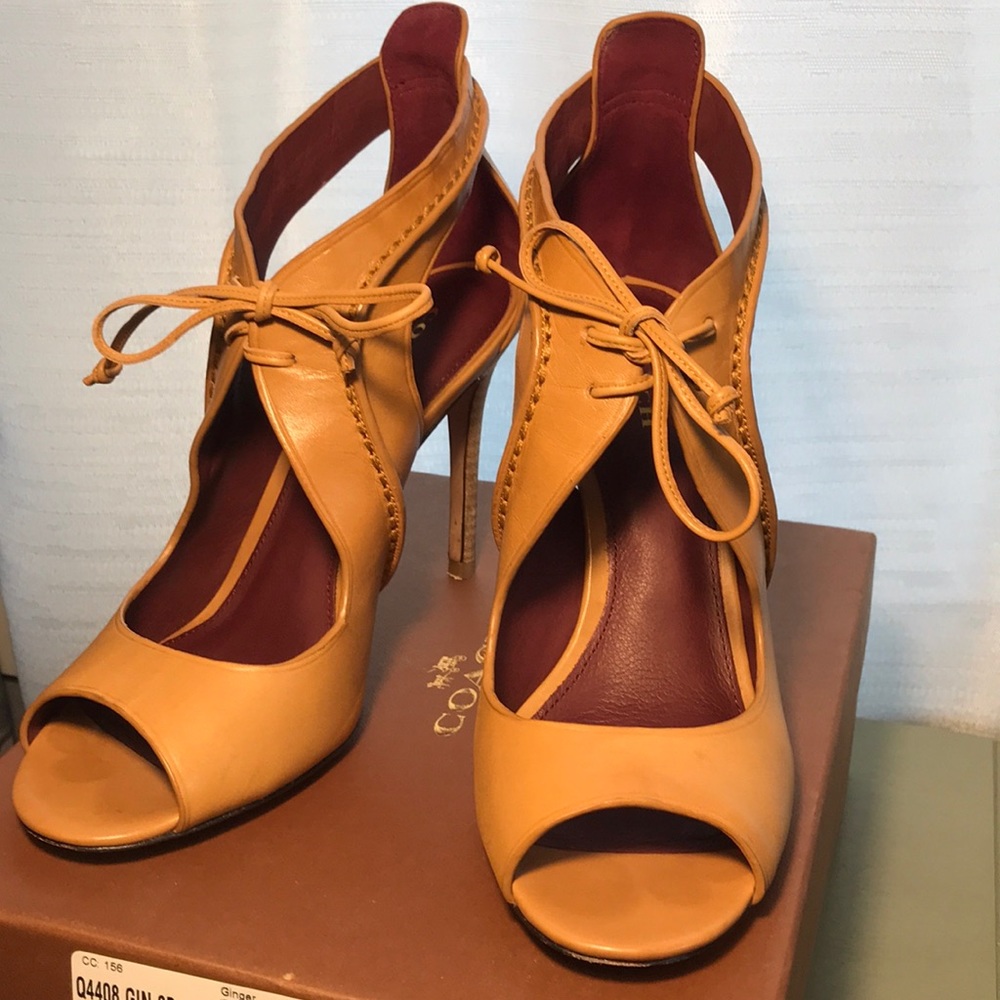 Coach lace up heels